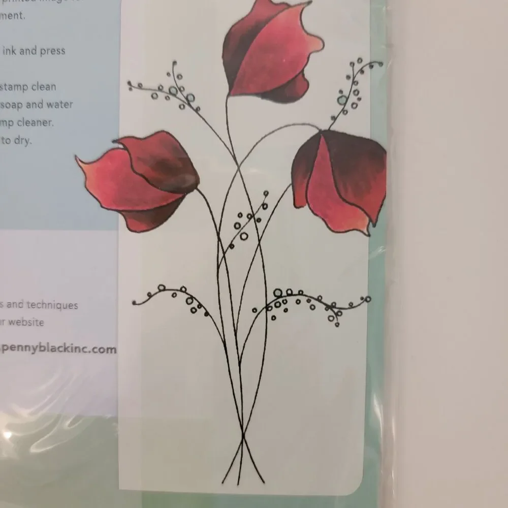 Penny Black DEMURE Flowers #40-375 Slapstick/Cling Rubber Stamp NEW